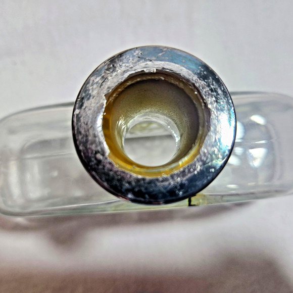 Vintage STERLING SILVER Overlay Glass Decanter Bottle Playful Scene Front/Back - Picture 7 of 12